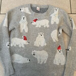 Christmas sweater with polar bears in Santa hats
